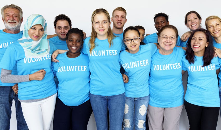 volunteers and non-profit team